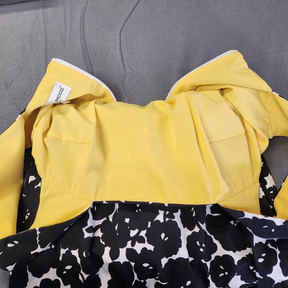 DONNA RICCO Sleeveless Knee Length Dress Womens 6 Floral Black White Cut Out - Picture 11 of 12